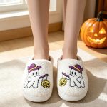 BERANMEY Halloween Slippers for Women Perfect Soft Plush Comfy Warm Slip-On Cute Womens Slippers Indoor Fluffy House Slippers for Women and Men Non-slip Fuzzy Flat Slides - Image 7